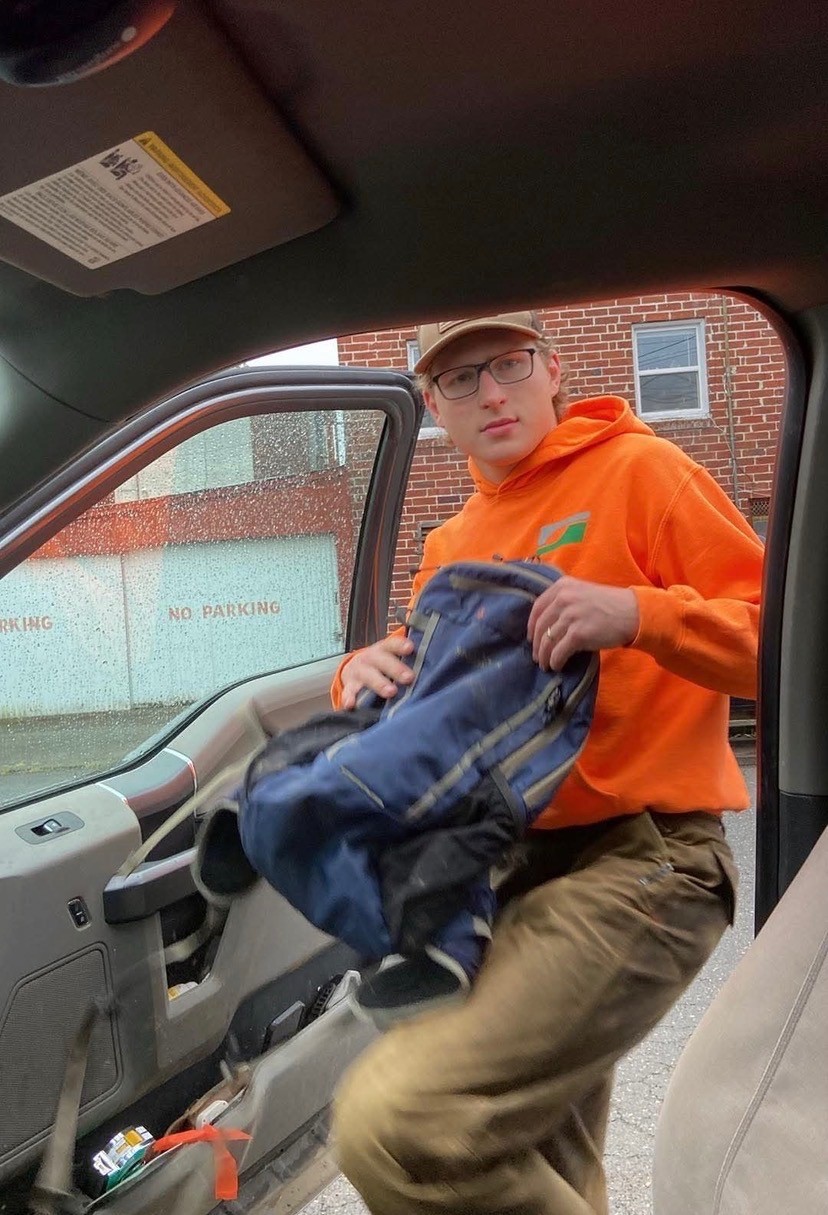 Micah Vander Giessen preparing for field work